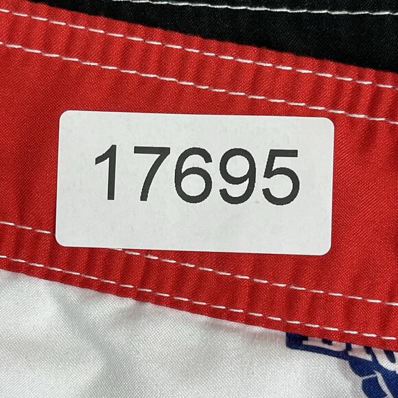 O'neill x Pabst Blue Ribbon Swim Trunk Mens 29‎ White Drawstring Waist Pockets - Picture 15 of 15